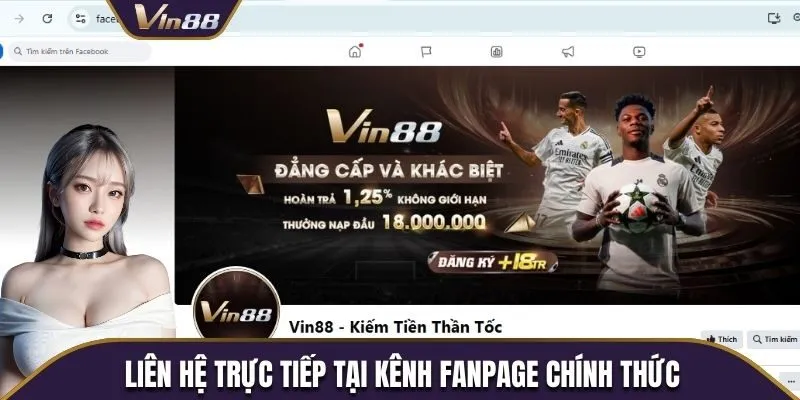 Liên hệ trực tiếp tại kênh Fanpage chính thức